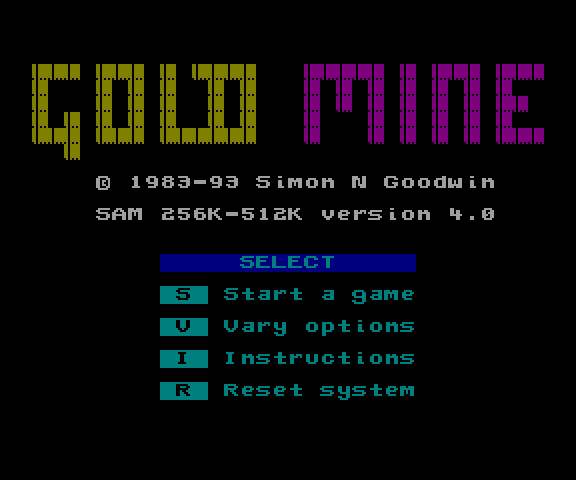 Gold Mine Menu