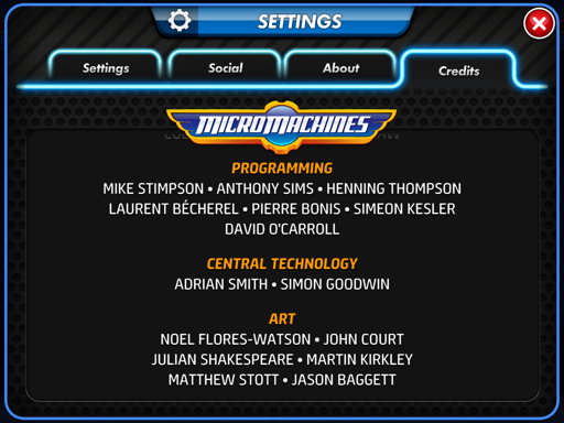 Probably my final credit for work at Codemasters; sic transit gloria mundi