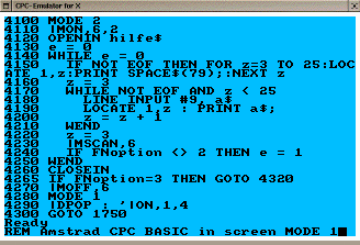 CPC BASIC MODE 1