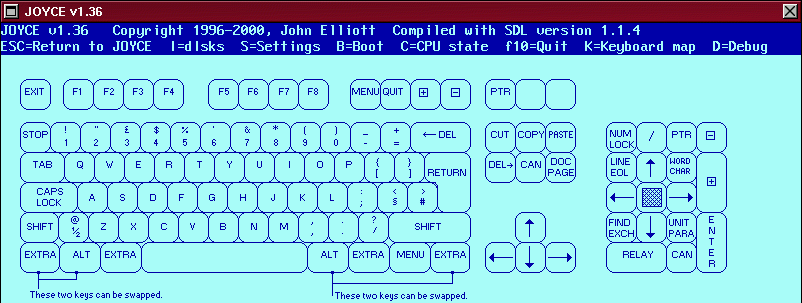 Joyce key mapping