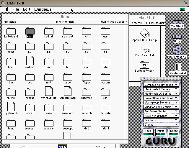 Basilisk emulation gives ready access to files on your Linux host