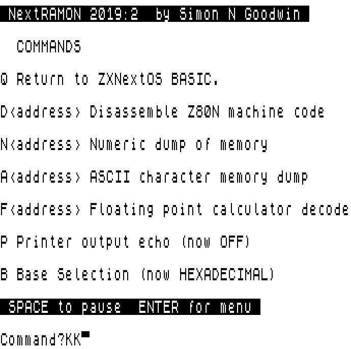 Nextramon original menu